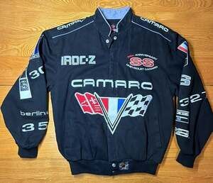 JH Design Chevrolet Camaro Racing Collage Jacket Black Size S